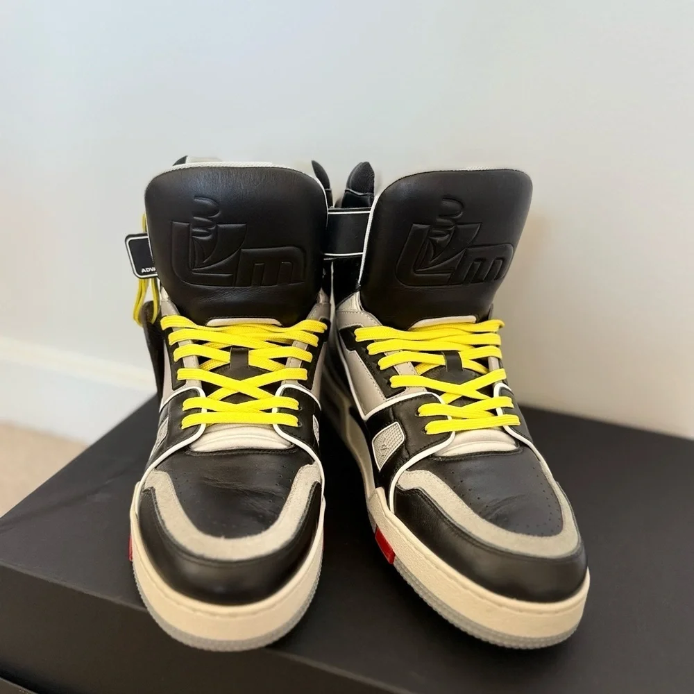 Louis Vuitton LIMITED EDITION LV Black and Gray High-Top Sneakers Virgil Abloh - Picture 10 of 16